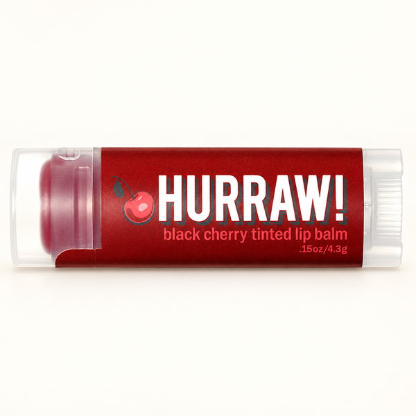 HURRAW Tinted Black Cherry Lip Balm/Vişneli Dudak Koruyucu (Renkli) – stüdyo çekimi