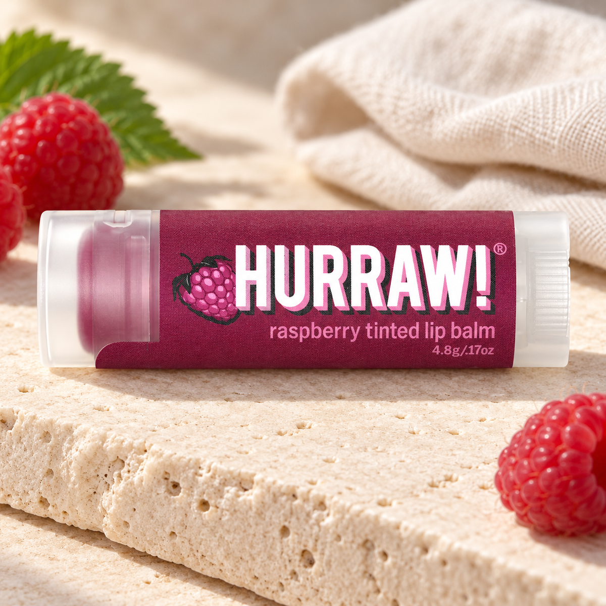 HURRAW Tinted Raspberry Lip Balm/ Ahududulu Dudak Koruyucu ( Renkli) – sunum önerisi