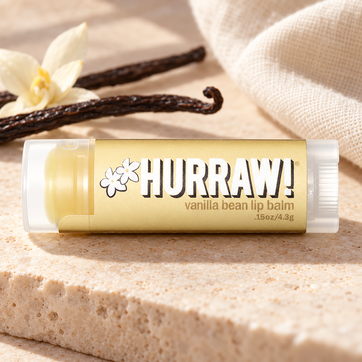 HURRAW Vanilla Lip Balm/Vanilyalı Dudak Koruyucu – sunum önerisi