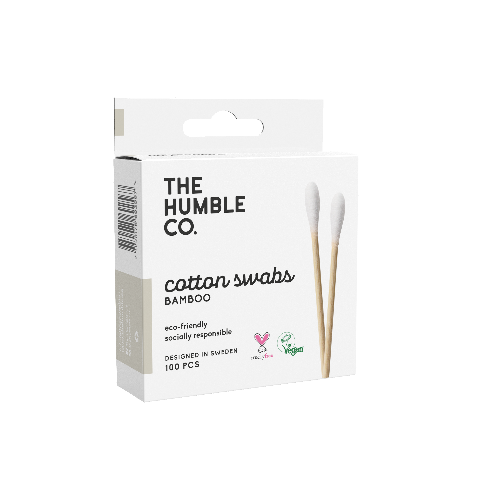 THE HUMBLE CO Bambu Kulak Temizleme Çubuğu 100 adet BEYAZ