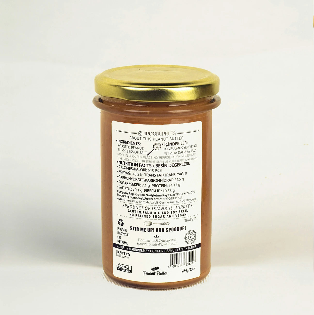 SPOONUP NUTS Deniz Tuzlu Fıstık Ezmesi 284 g Crunchy