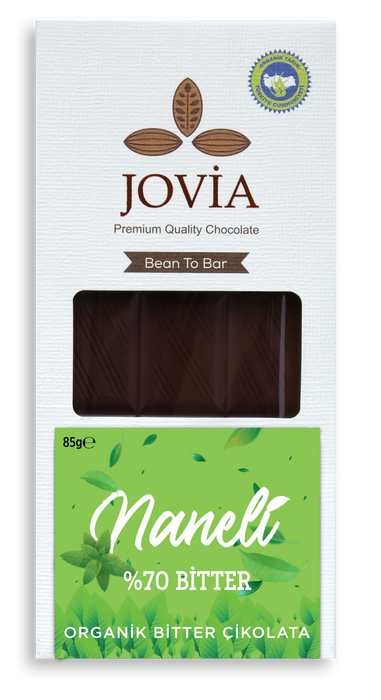JOVIA Organik Çikolata %70 Bitter Naneli 85 g