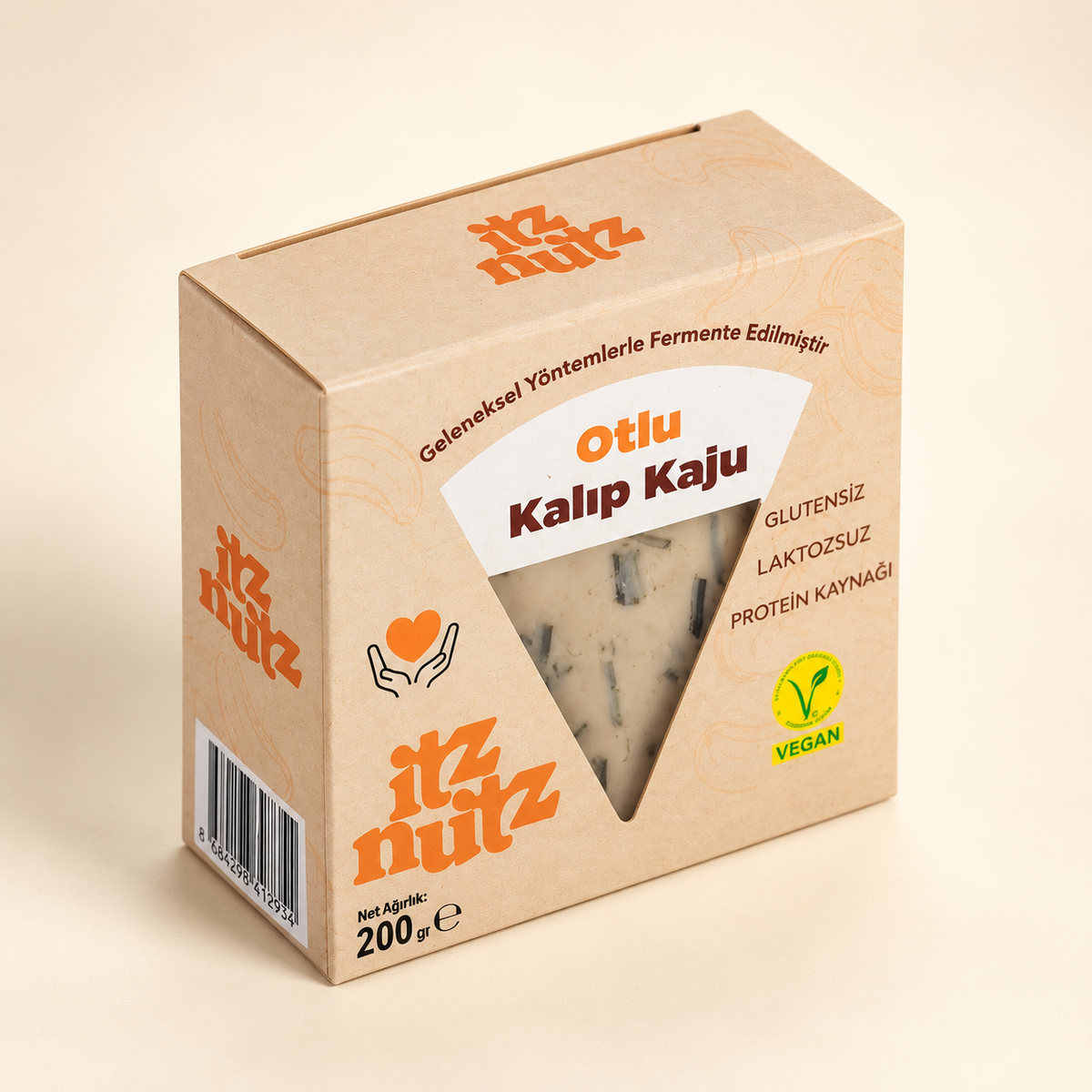 ITZ NUTZ Otlu Kaju Kalıp 200 g (Otlu peynir gibi) – stüdyo çekimi