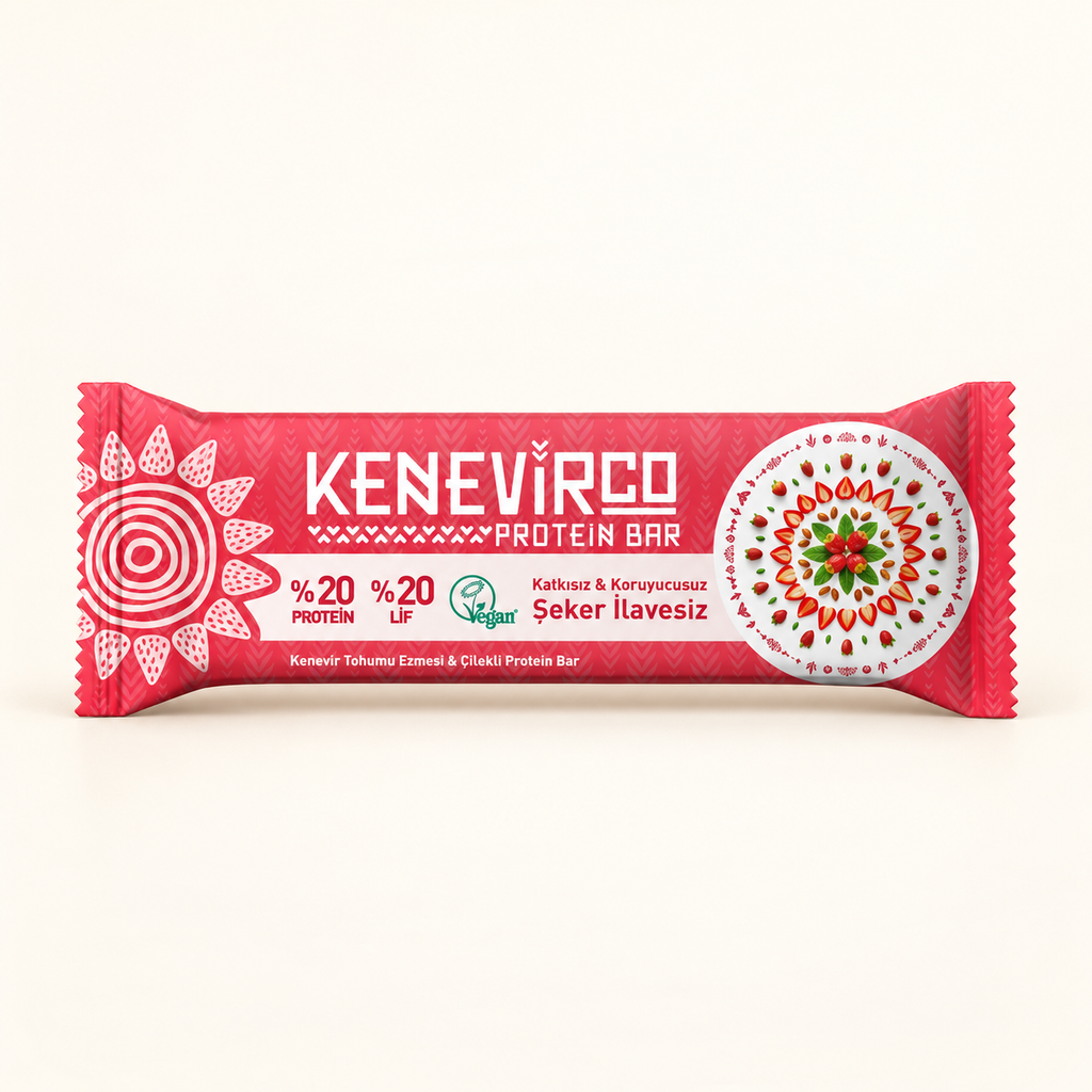 KenevirCo Çilekli Protein Bar 40 g – stüdyo çekimi