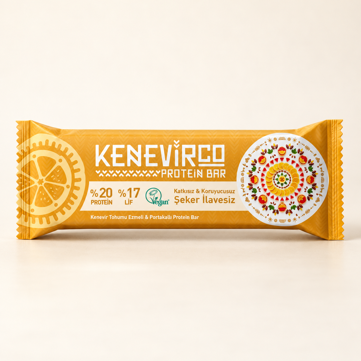 KenevirCo Portakallı Protein Bar 40 g – stüdyo çekimi
