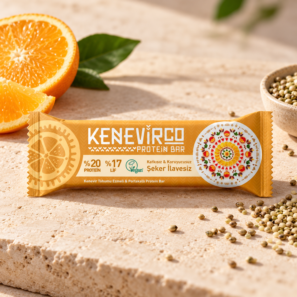 KenevirCo Portakallı Protein Bar 40 g – sunum önerisi