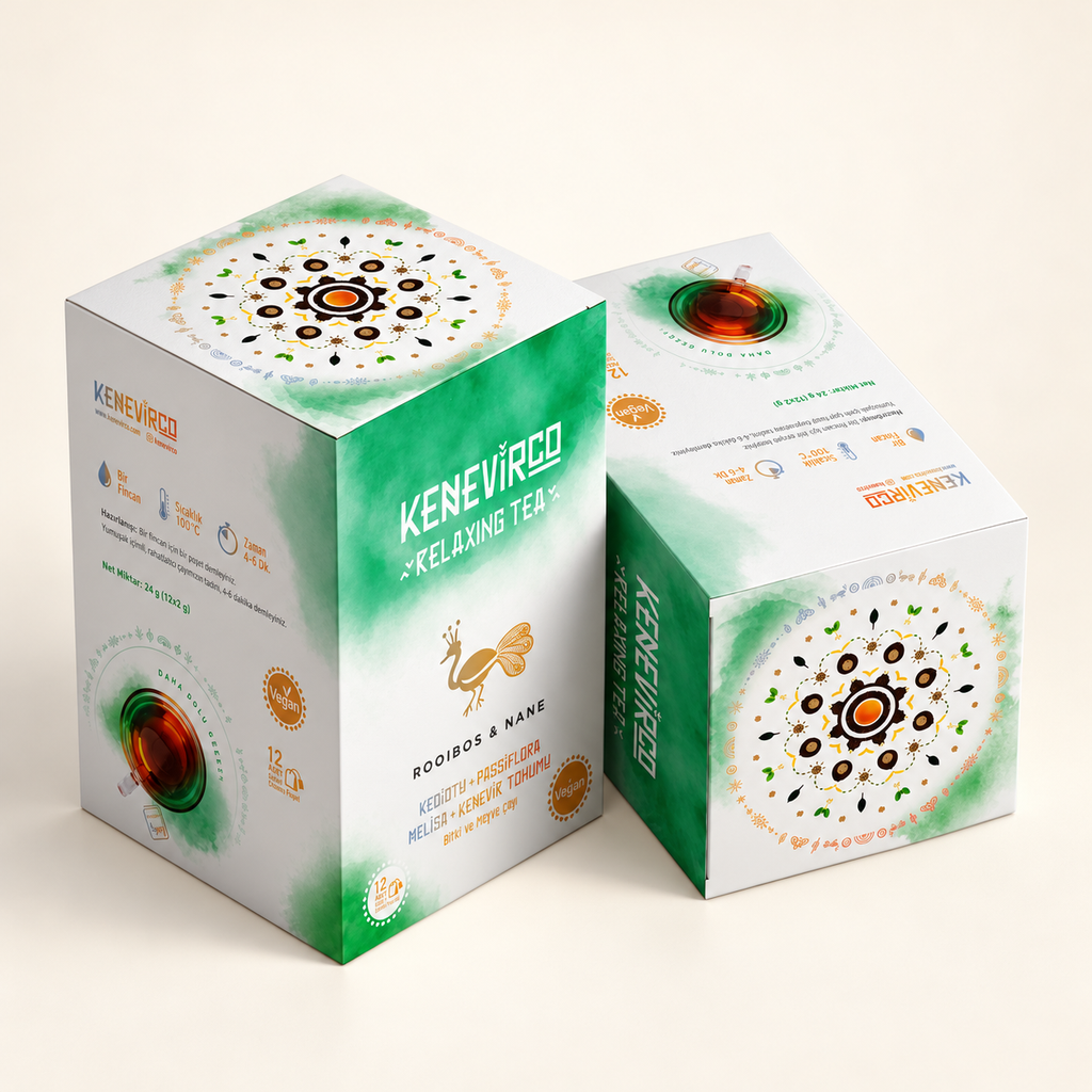 KENEVIRCO Yeşil Rooibos ve Naneli Kenevir Tohumu Çayı 12’li – ürün fotoğrafı