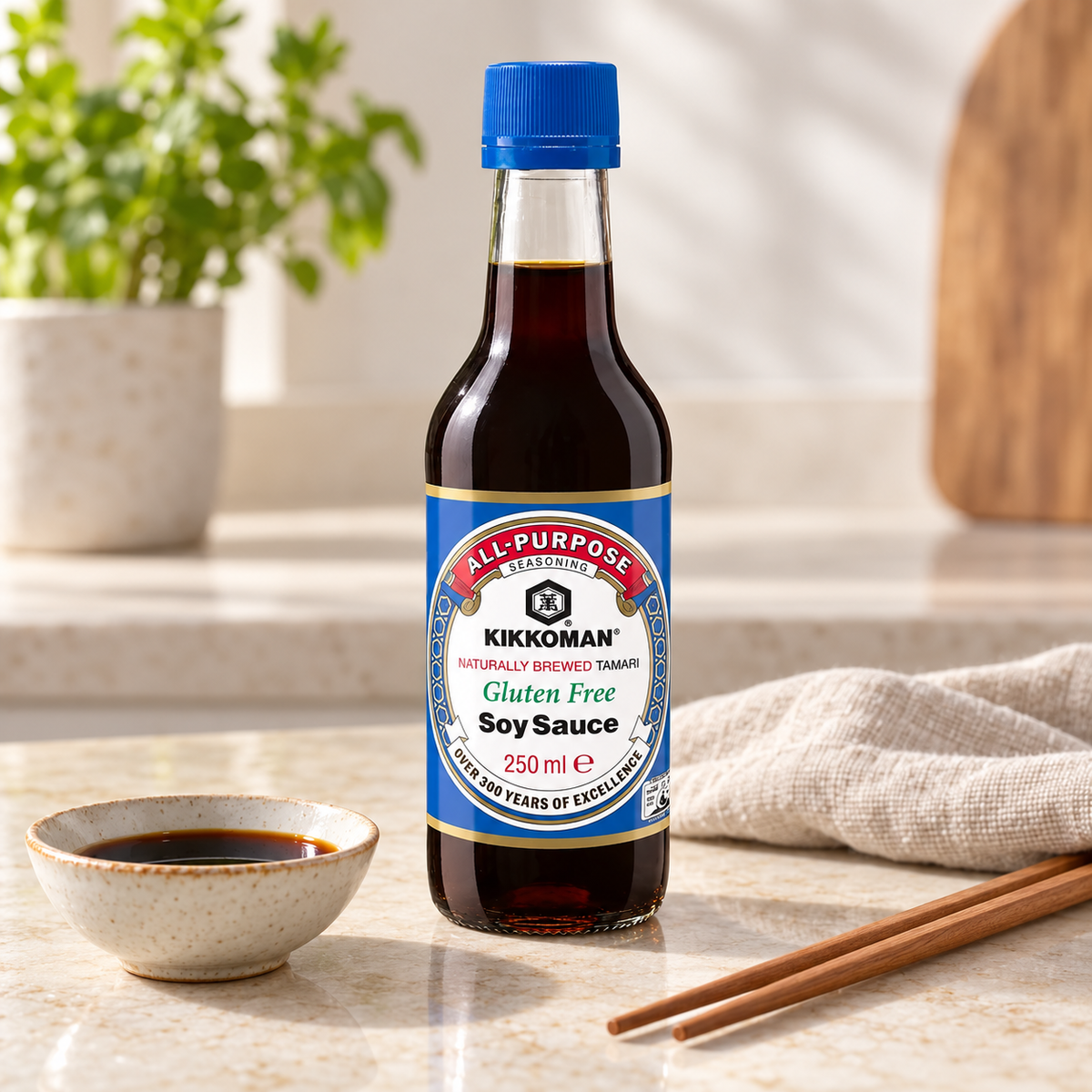 KIKKOMAN Glutensiz Tamari Soya Sosu 250 ml – sunum önerisi