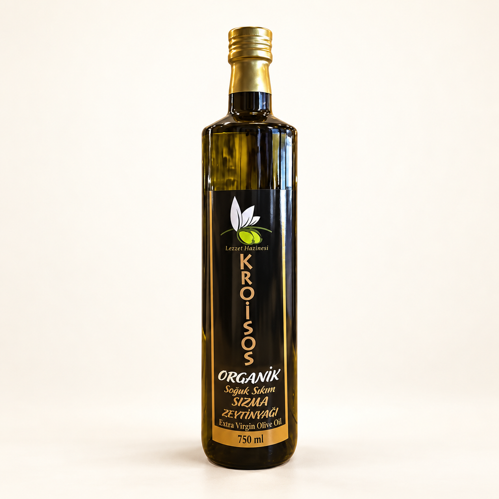 KROISOS Organik Sızma Zeytinyağı 750 ml – stüdyo çekimi