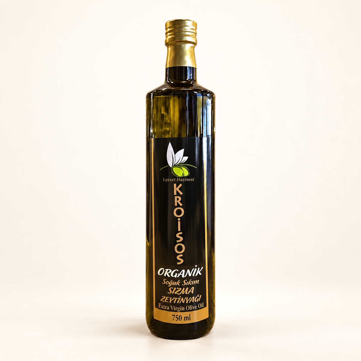 KROISOS Organik Sızma Zeytinyağı 750 ml – stüdyo çekimi
