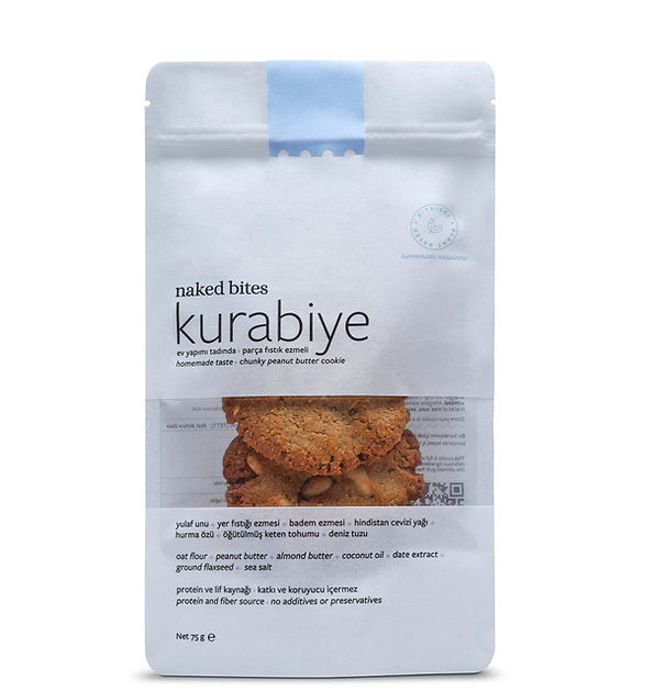 NAKED BITES Kurabiye - Parça Fıstık Ezmeli -50 g