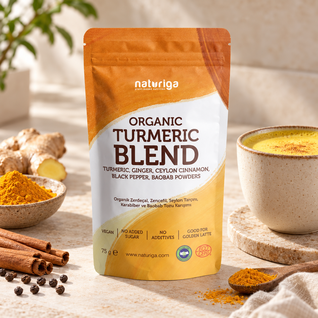 NATURIGA Organik Zerdeçallı Karışım (Altın Süt Karışımı) 75 g – sunum önerisi