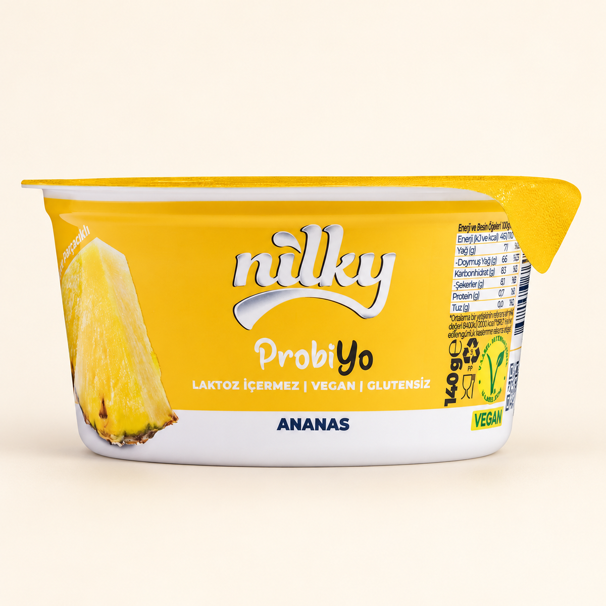 NILKY Ananaslı Probiyo 140 g (Meyveli Yoğurt Gibi) – stüdyo çekimi