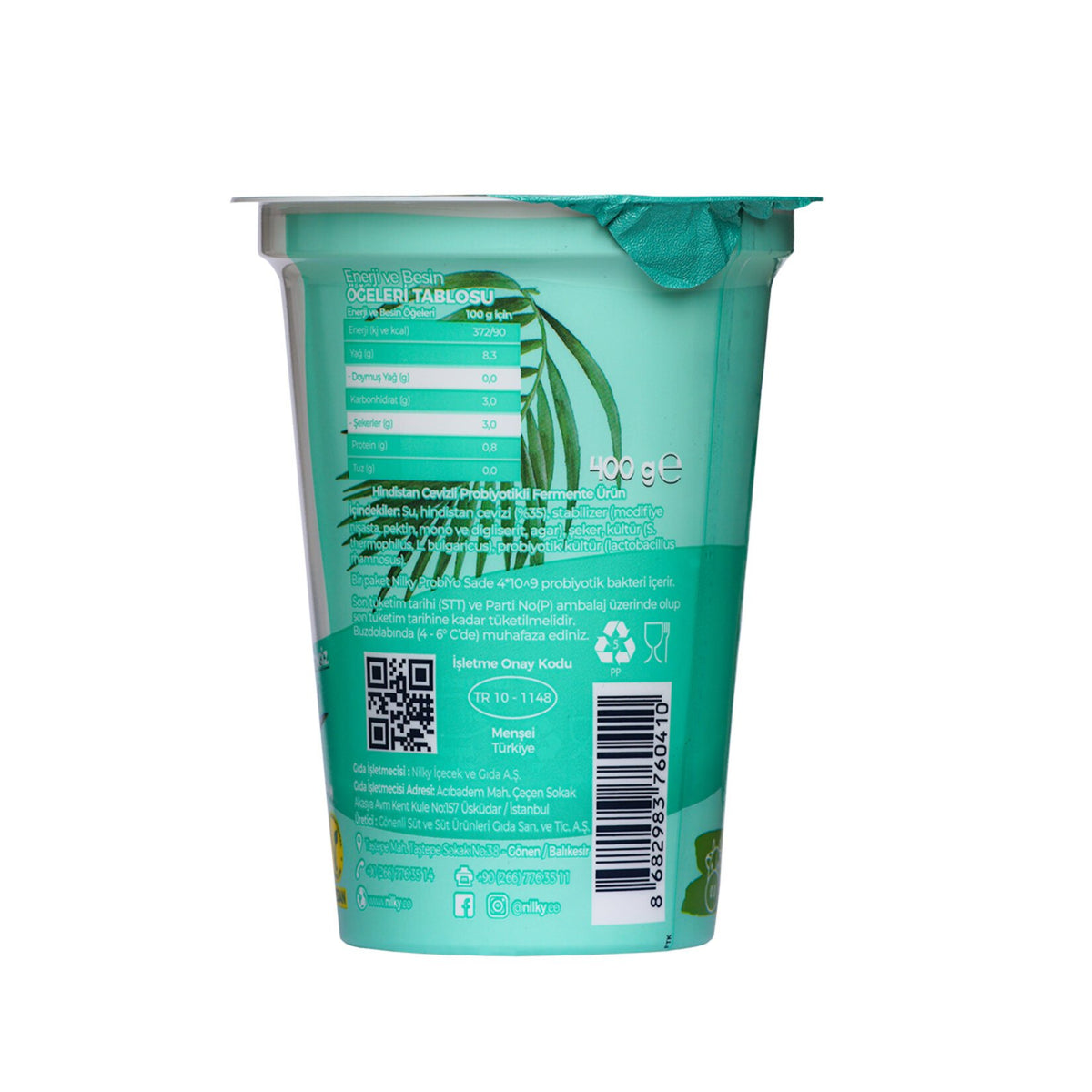 NILKY Probiyo Tatlandırılmış Sade (Hindistan Cevizi Yoğurt) 400g