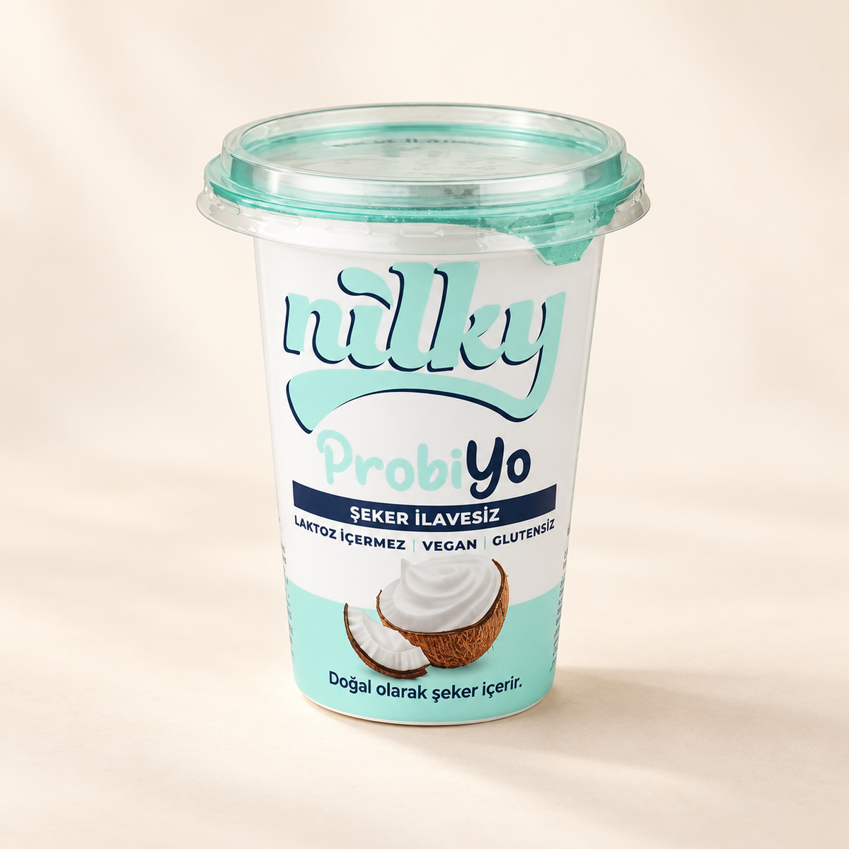 NILKY ŞEKERSİZ Probiyo Sade (Hindistan Cevizi Yoğurt) 400g – stüdyo çekimi