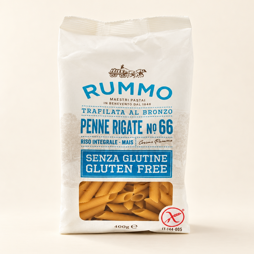 RUMMO Glutensiz Penne Rigate Makarna 400 g – stüdyo çekimi