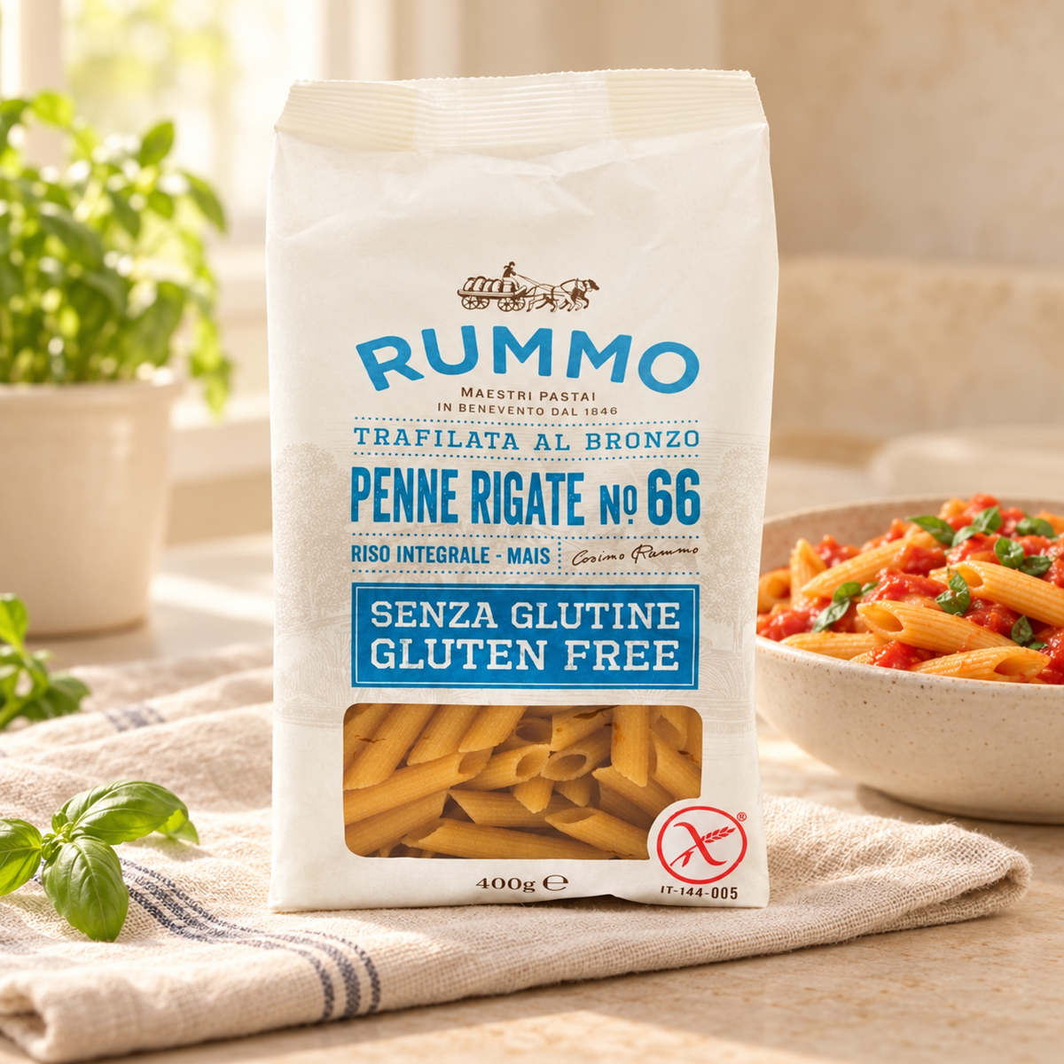 RUMMO Glutensiz Penne Rigate Makarna 400 g – sunum önerisi