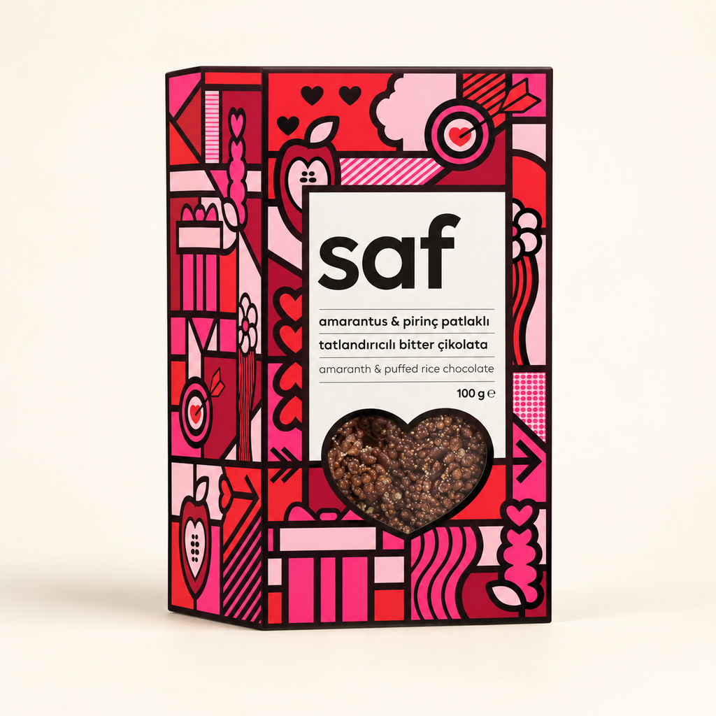 SAF Amarantlı Pirinç Patlaklı Çikolata 100 g Limited Edition – stüdyo çekimi