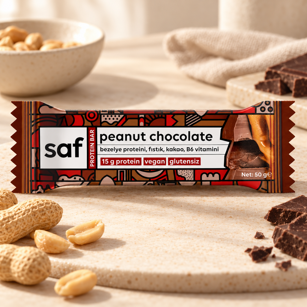 SAF Peanut Chocolate High Protein Bar 50 g – sunum önerisi
