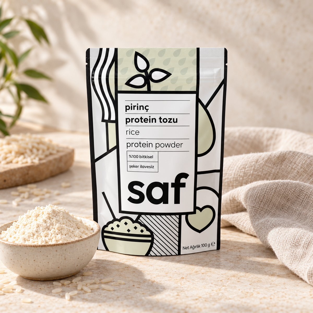 SAF Pirinç Proteini Tozu 100 g – sunum önerisi