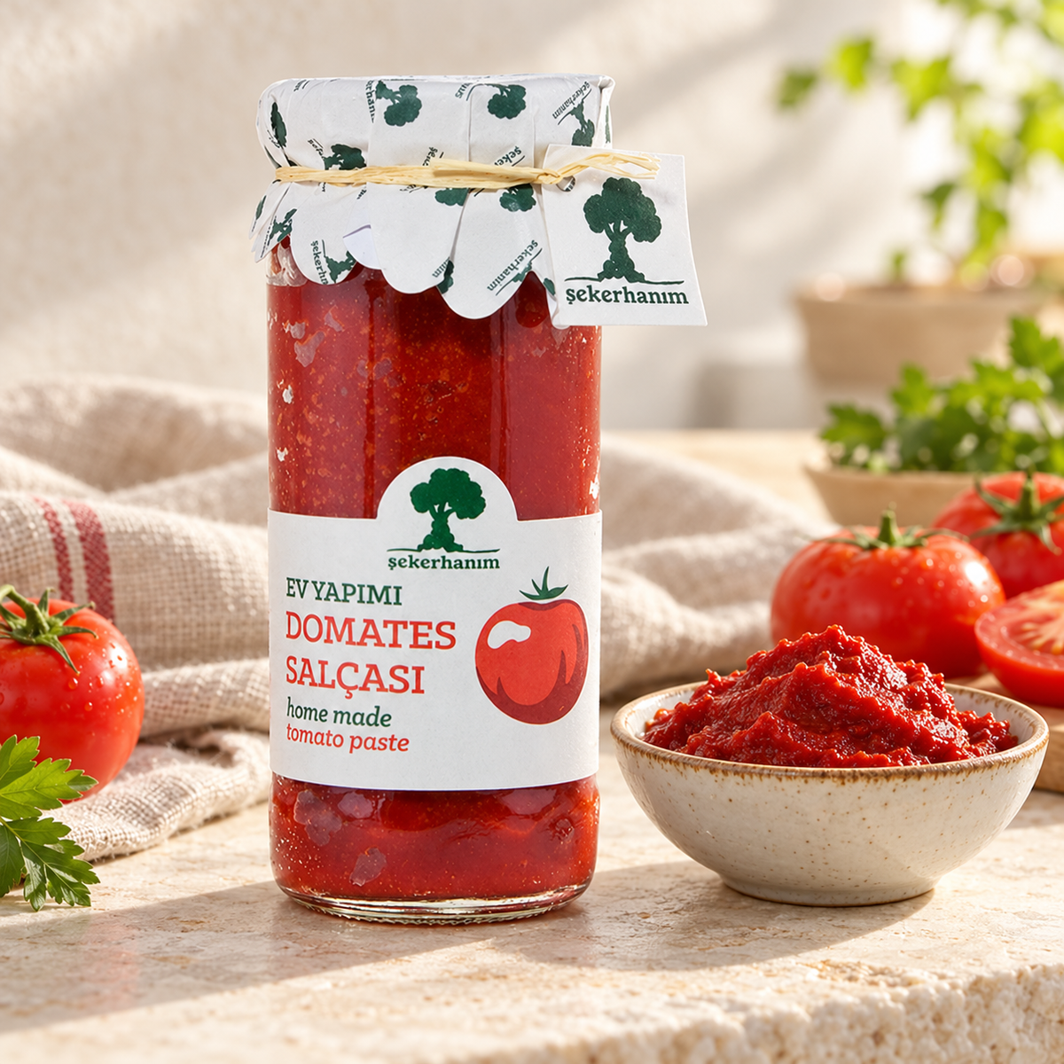 ŞEKERHANIM Domates Salçası 250 g. – sunum önerisi