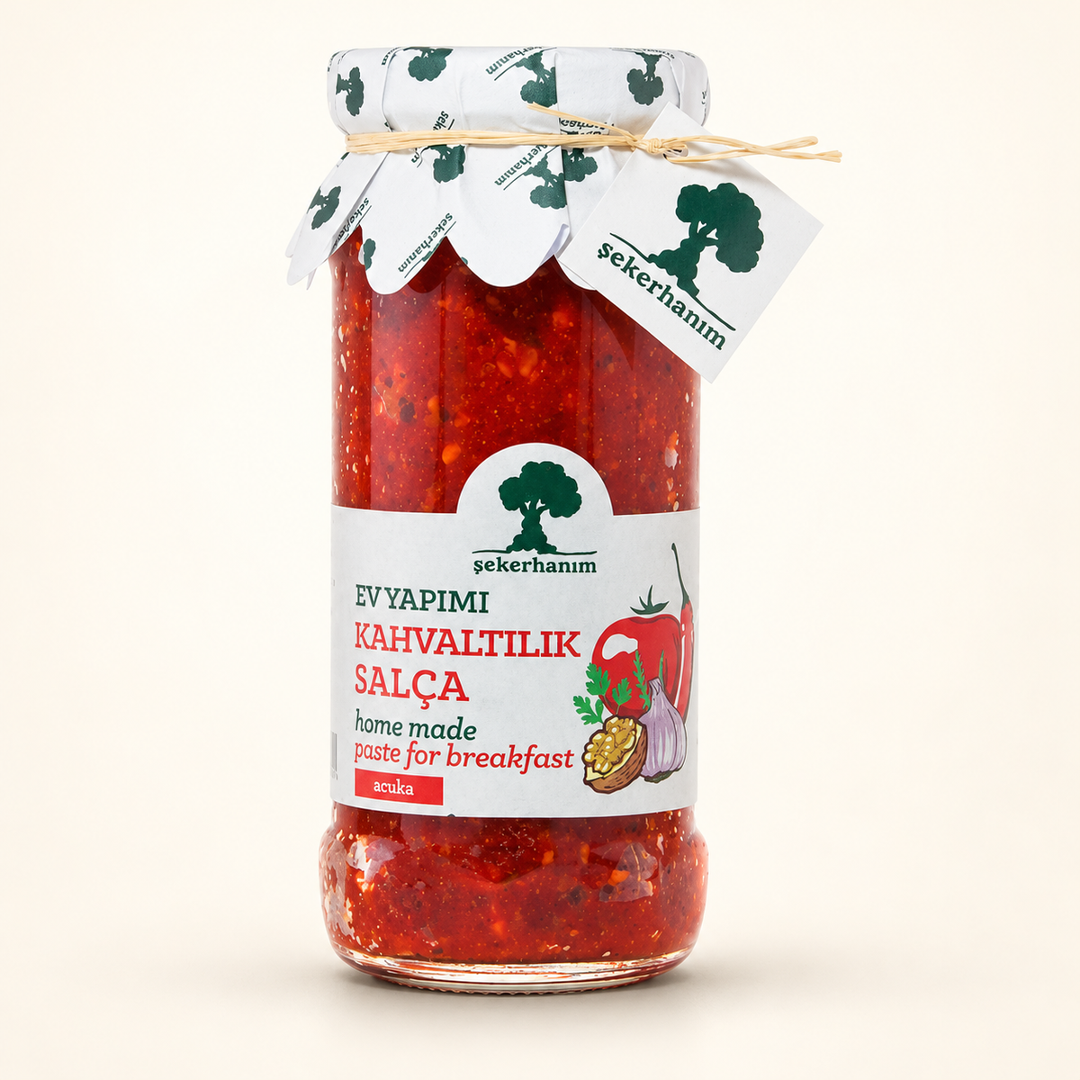 ŞEKERHANIM Kahvaltılık Salça Acuka 250 g – stüdyo çekimi