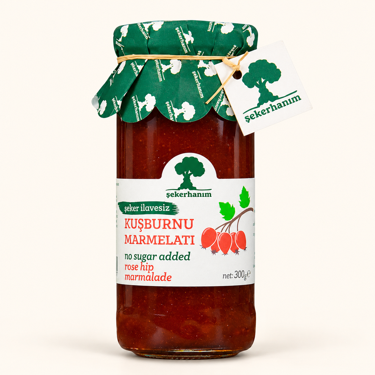 ŞEKERHANIM Şeker İlavesiz Kuşburnu Marmeladı 290 g – stüdyo çekimi