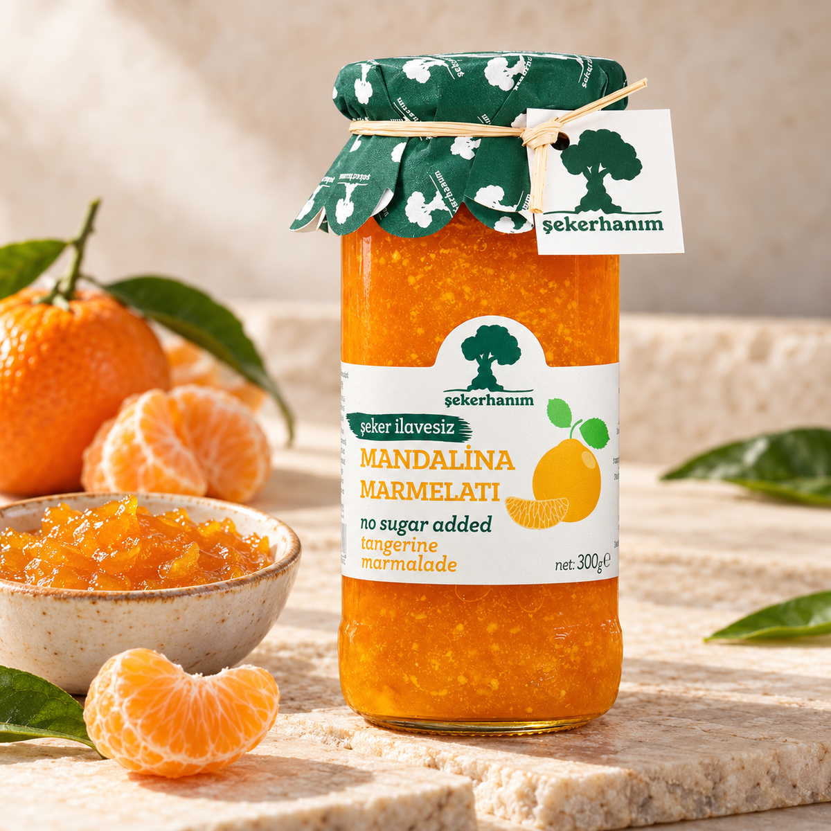 ŞEKERHANIM  Şeker İlavesiz Mandalina Marmeladı 290 g – sunum önerisi