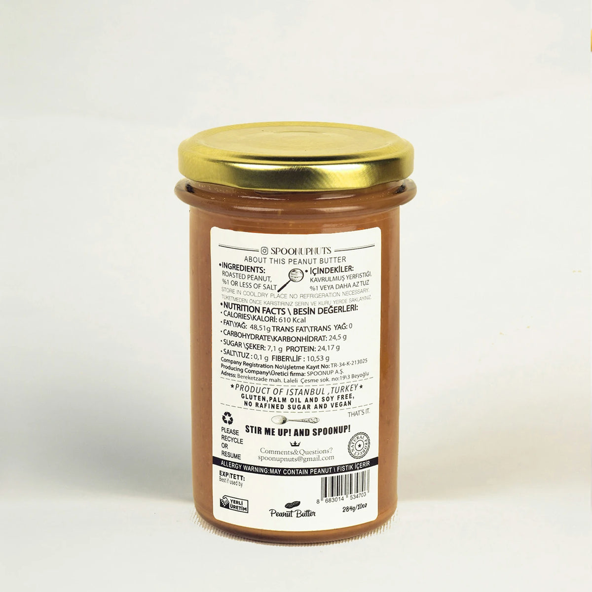 SPOONUP NUTS Deniz Tuzlu Fıstık Ezmesi 284 g Crunchy