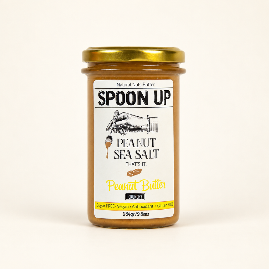 SPOONUP NUTS Deniz Tuzlu Fıstık Ezmesi 284 g Crunchy – stüdyo çekimi