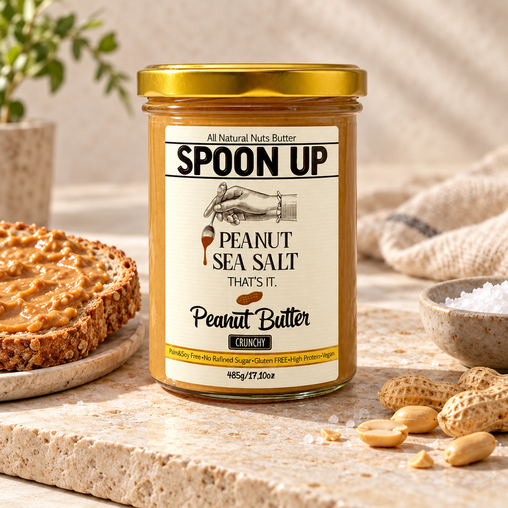 SPOONUP NUTS Deniz Tuzlu Fıstık Ezmesi 485 g Crunchy – sunum önerisi