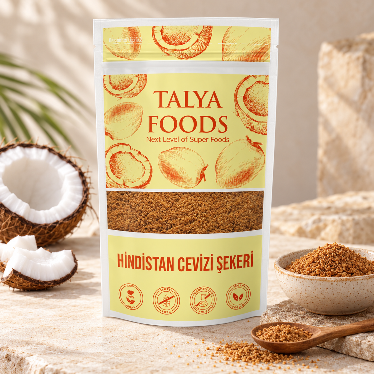 TALYA FOODS  Hindistan Cevizi Şekeri 250 g – sunum önerisi