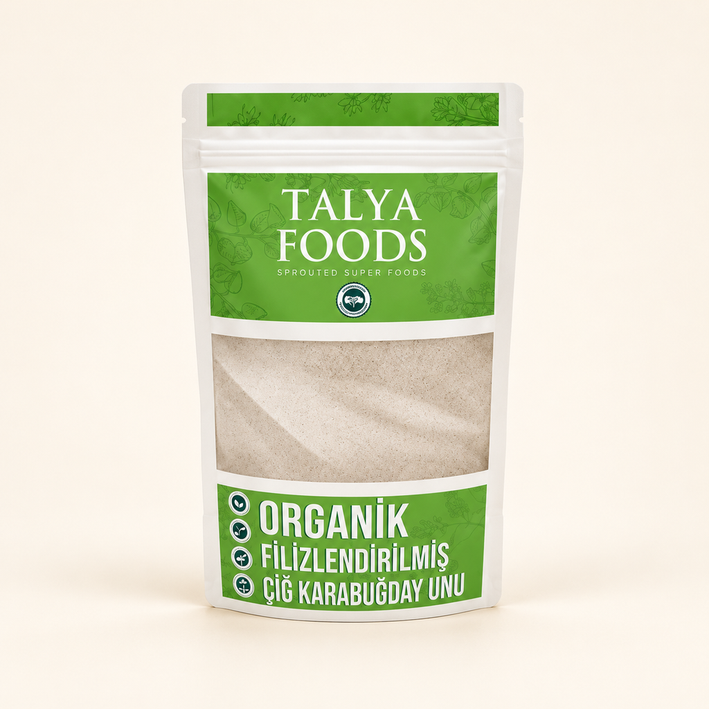 TALYA FOODS Organik Filizlendirilmiş Karabuğday Unu 500 g – stüdyo çekimi