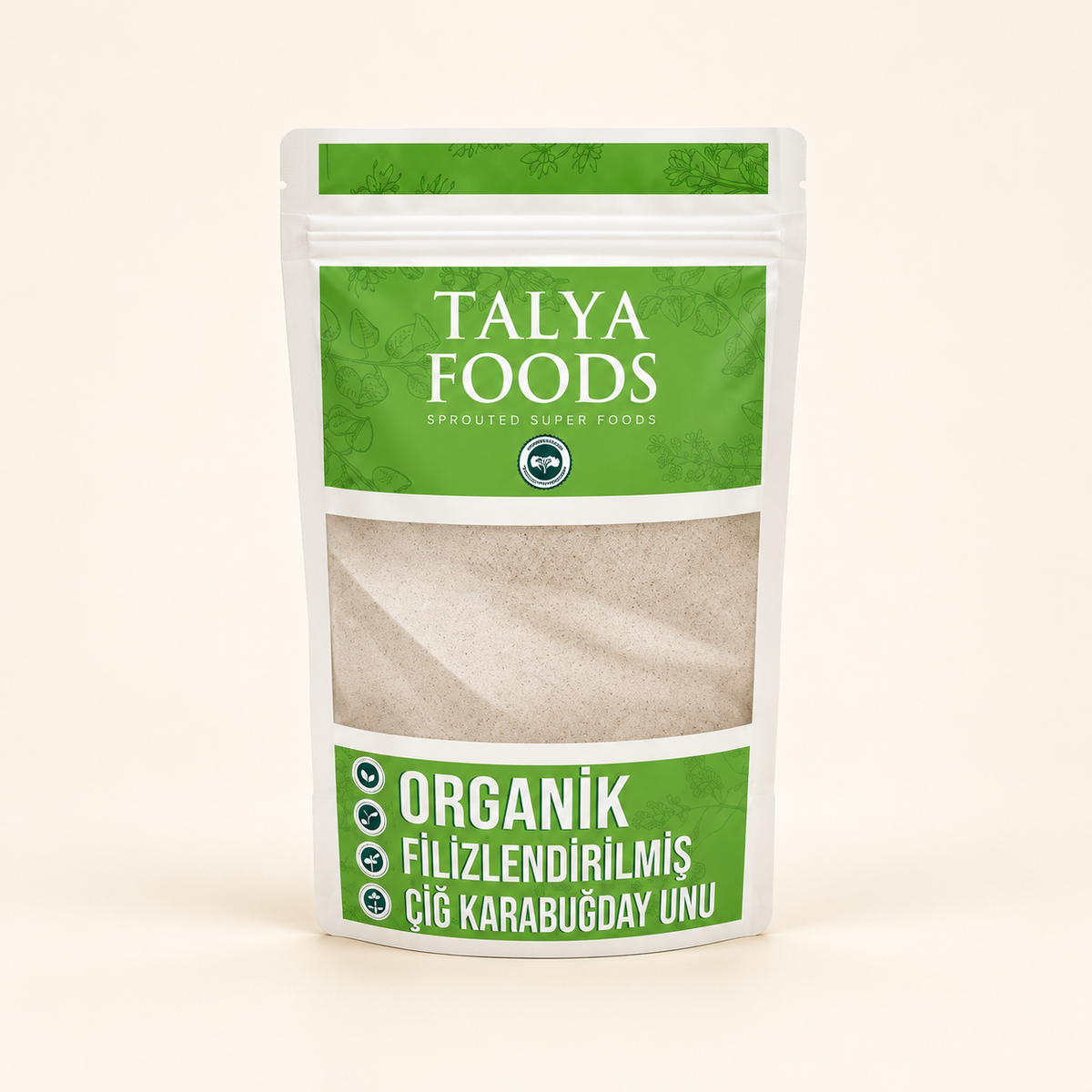TALYA FOODS Organik Filizlendirilmiş Karabuğday Unu 500 g – stüdyo çekimi