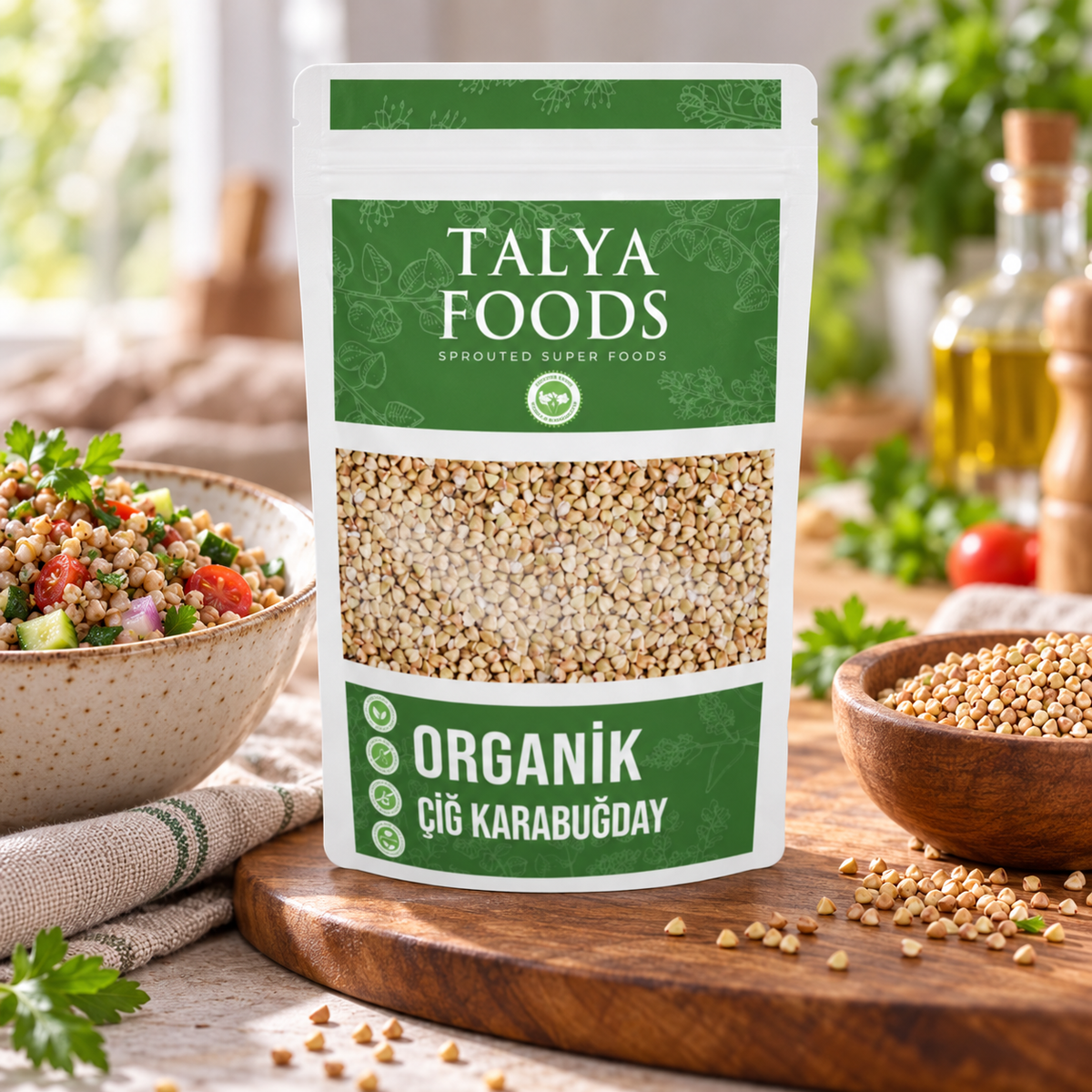 TALYA FOODS Organik Tane Karabuğday (Greçka) 500 g – sunum önerisi