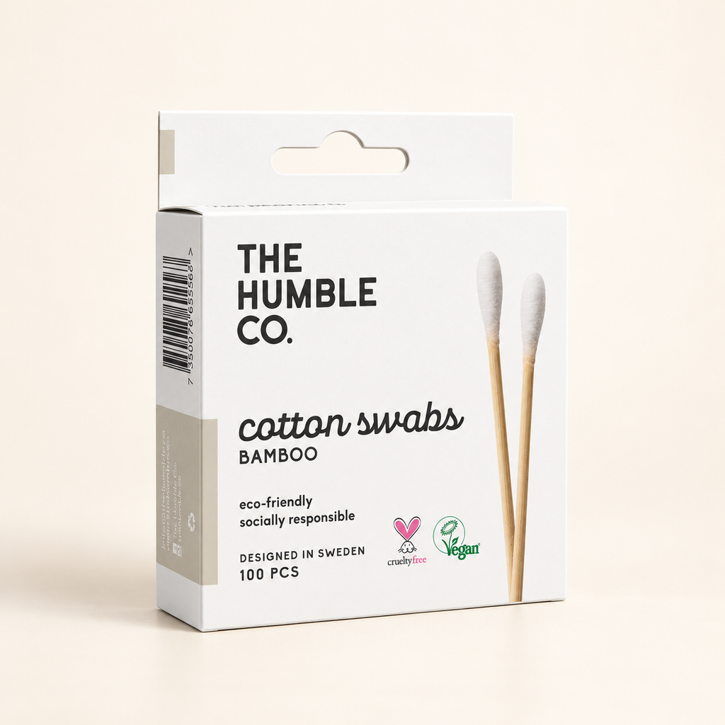 THE HUMBLE CO Bambu Kulak Temizleme Çubuğu 100 adet BEYAZ – stüdyo çekimi