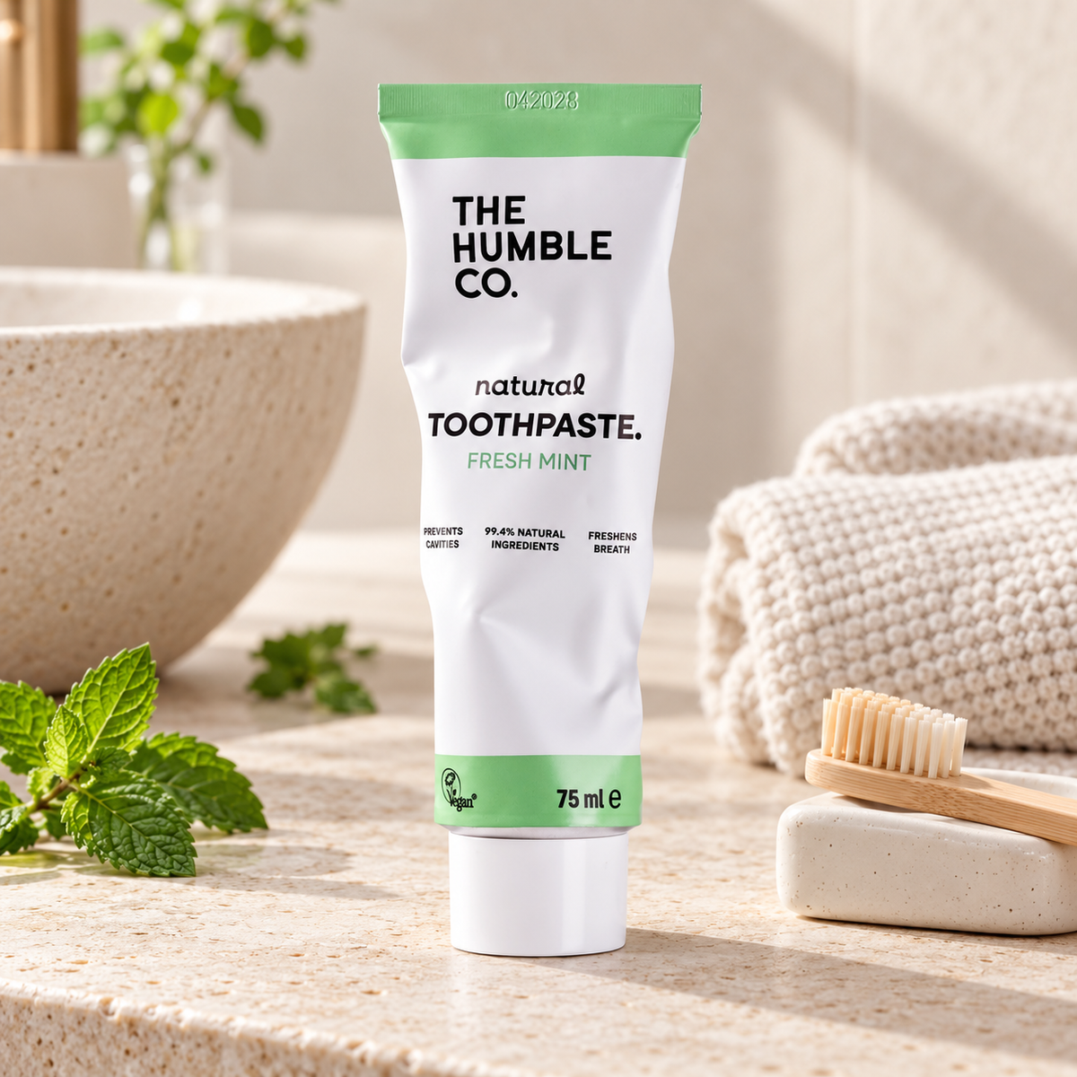 THE HUMBLE CO Taze Naneli Diş Macunu 75 ml – sunum önerisi