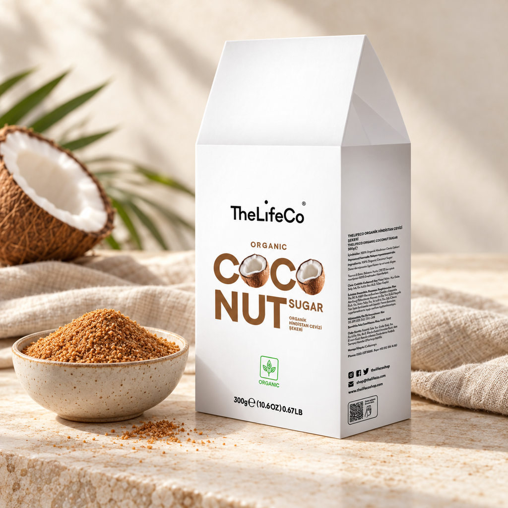 THE LIFECO Organik Hindistan Cevizi Şekeri 300 g – sunum önerisi