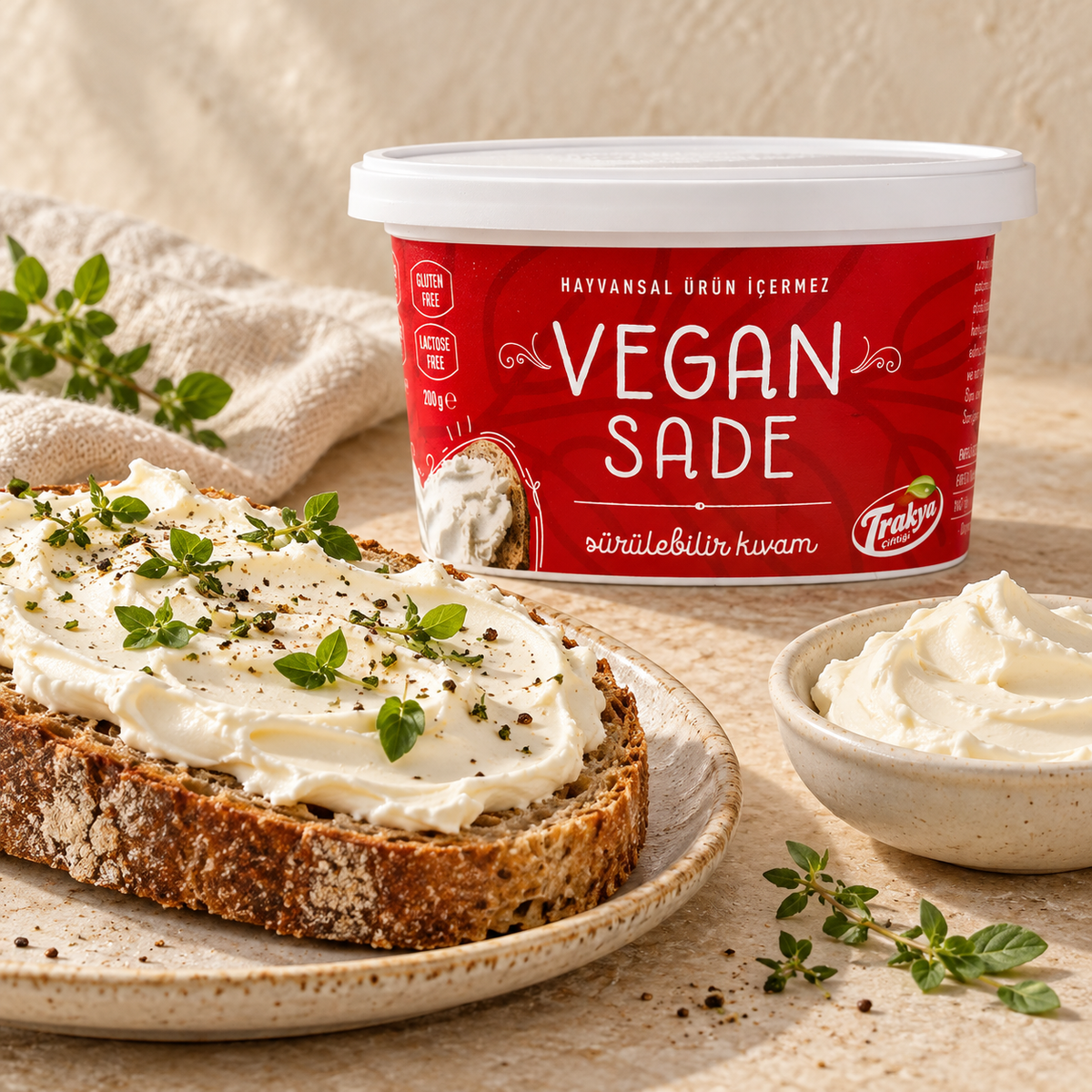 Trakya Çiftliği Vegan Krem Sade için temsili servis önerisi