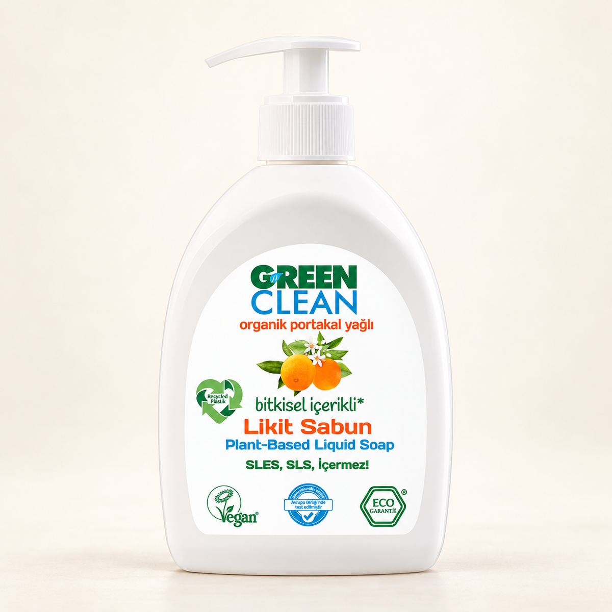 U Green Clean Likit Sabun 500 ml-Portakal – stüdyo çekimi
