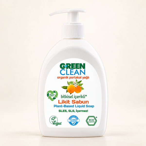 U Green Clean Likit Sabun 500 ml-Portakal – stüdyo çekimi