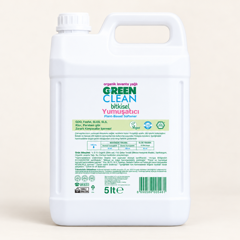 U Green Clean Yumuşatıcı 5 Litre-Lavanta – stüdyo çekimi