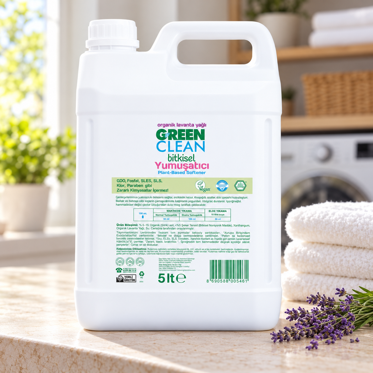 U Green Clean Yumuşatıcı 5 Litre-Lavanta – sunum önerisi