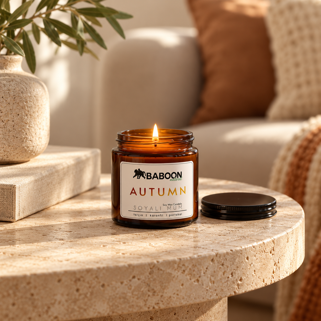 BABOON NATURAL Soyalı Mum Tarçın & Karanfil & Portakal -Autumn – sunum önerisi