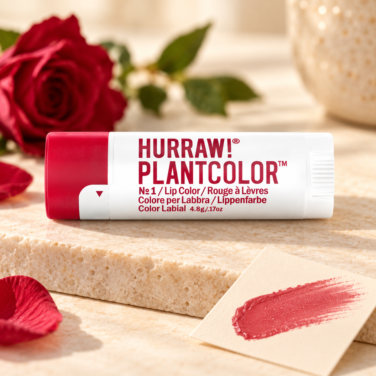 HURRAW PLANTCOLOR Vegan Ruj 4,8 g  No 1 – sunum önerisi