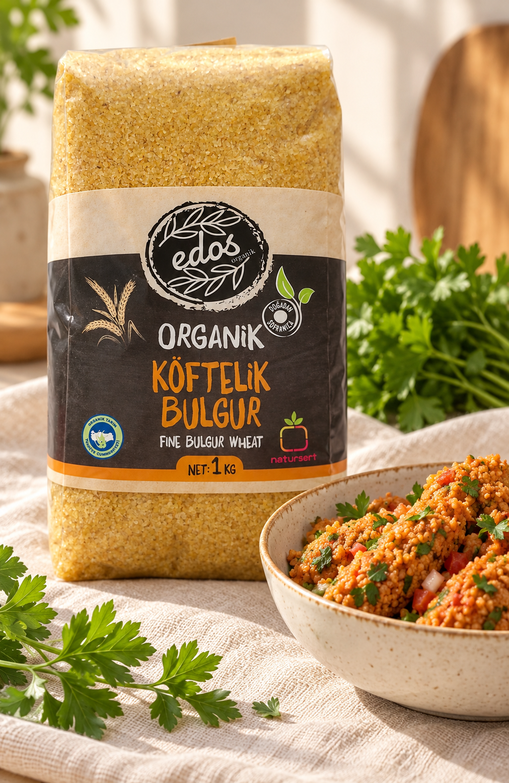 EDOS Organik Köftelik Bulgur 1 Kg – sunum önerisi