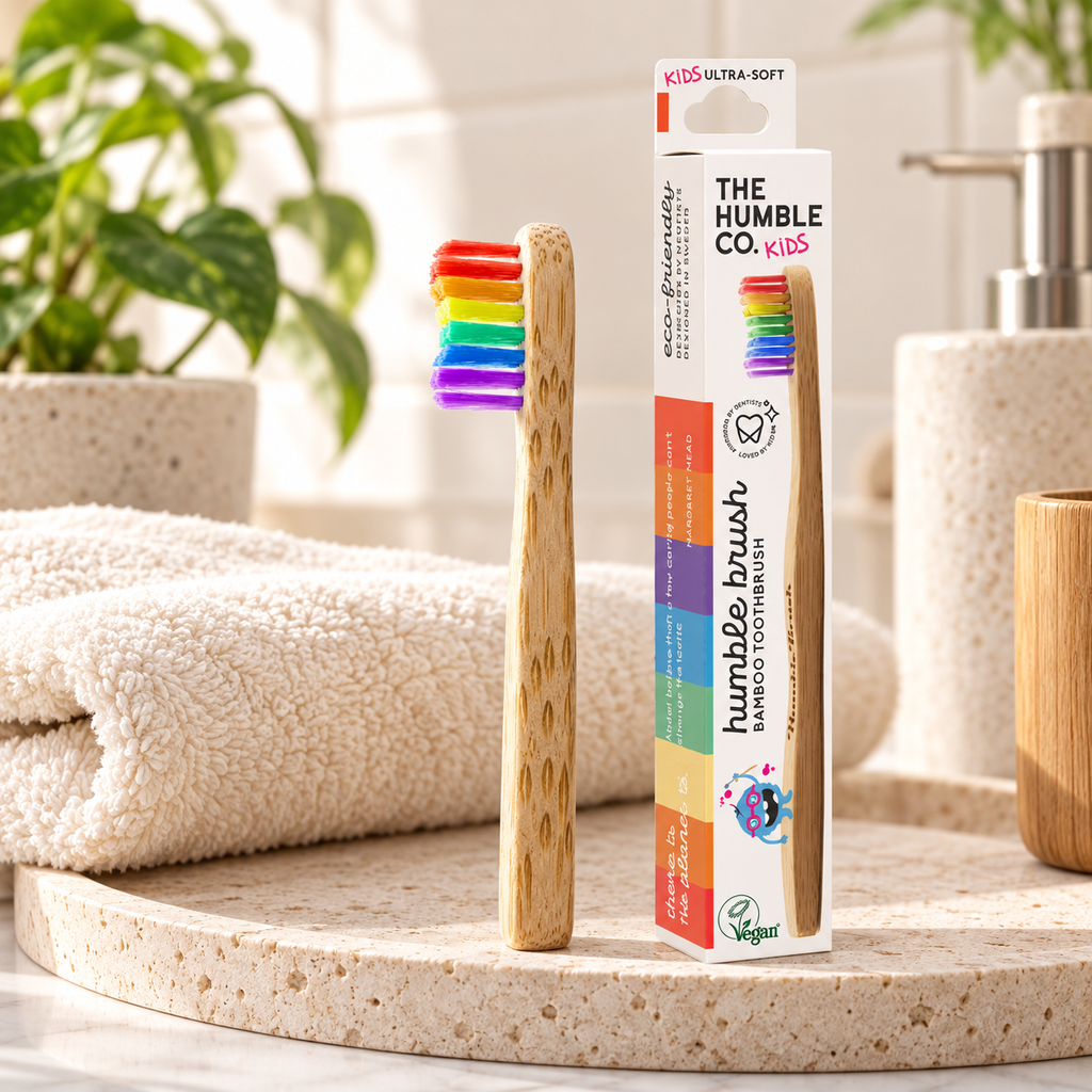 HUMBLE BRUSH Bambu ÇOCUK Diş Fırçası Ultra Soft- Çok Yumuşak PROUD – sunum önerisi