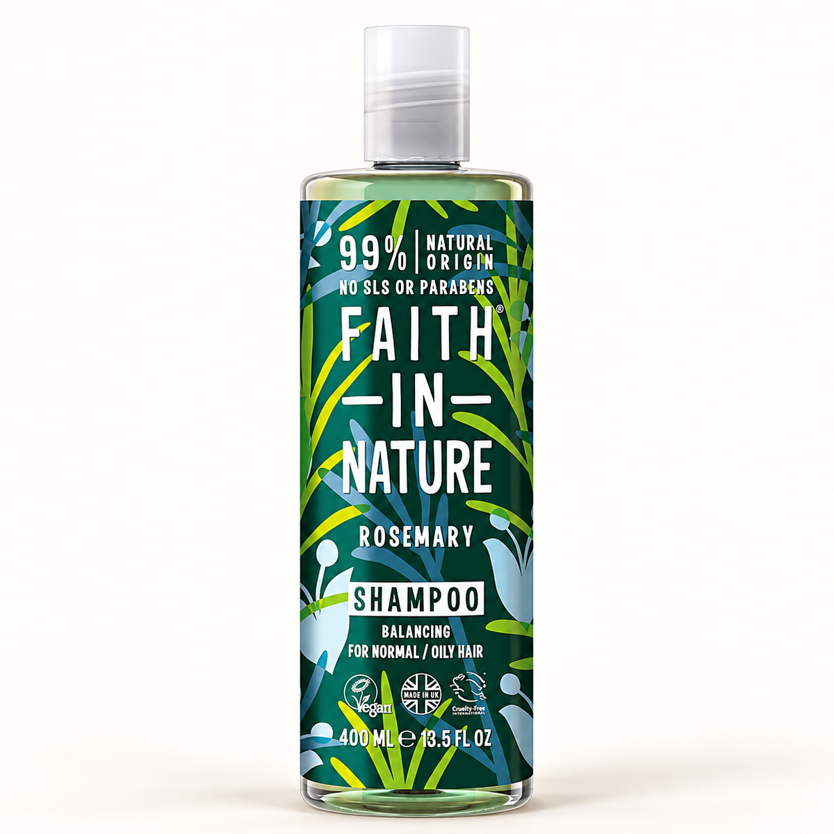 FAITH IN NATURE %99 Doğal İçerikli Dengeleyici Şampuan 400 ml Normal-Yağlanmaya-Kepeğe Meyilli Saçlar İçin Biberiye – stüdyo çekimi