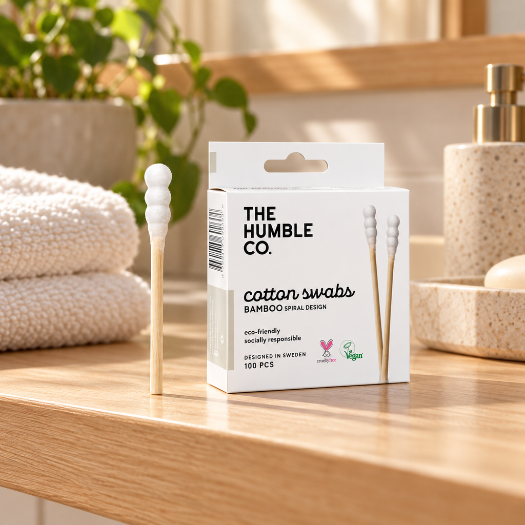 THE HUMBLE CO Bambu Kulak Temizleme Çubuğu Spiral Form BEYAZ – sunum önerisi