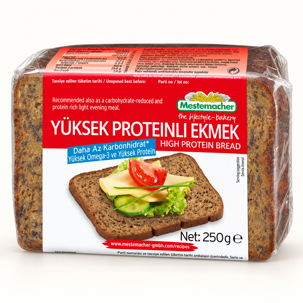 MESTEMACHER Yüksek Proteinli Ekmek 250 g – stüdyo çekimi